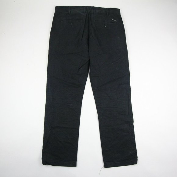 Canda Mens Straight Pants Black Mid Rise Flat Front 100% Cotton 34x32 - Picture 9 of 9
